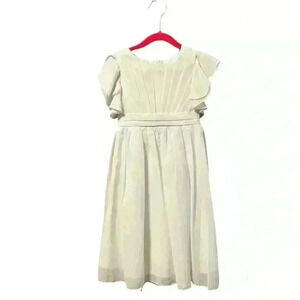 Abaowedding Chiffon Flower Girl Dress with Flutter Sleeves (Size 2-3)